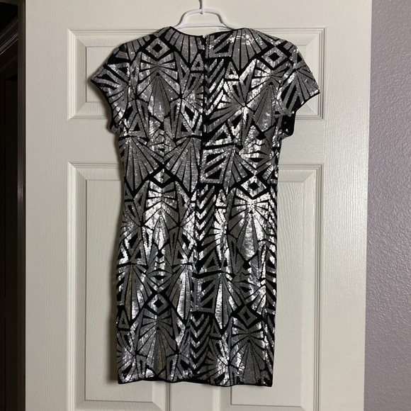 SheIn black and silver sheer sequin dress Small - Picture 4 of 9